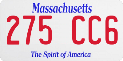 MA license plate 275CC6