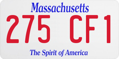 MA license plate 275CF1