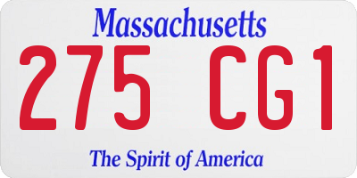 MA license plate 275CG1