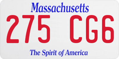 MA license plate 275CG6