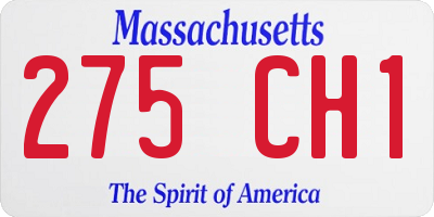 MA license plate 275CH1