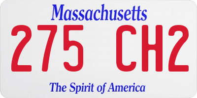 MA license plate 275CH2