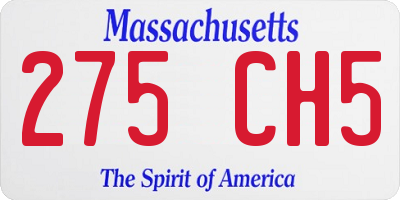 MA license plate 275CH5
