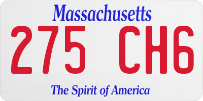 MA license plate 275CH6