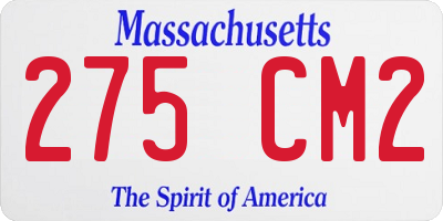 MA license plate 275CM2