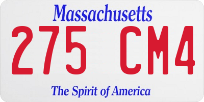 MA license plate 275CM4