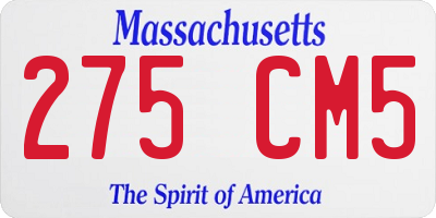MA license plate 275CM5