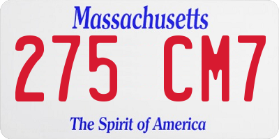 MA license plate 275CM7