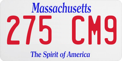 MA license plate 275CM9