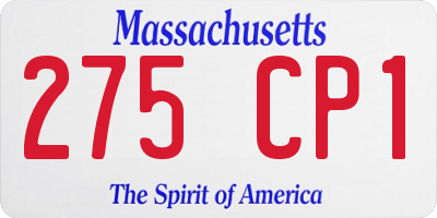 MA license plate 275CP1