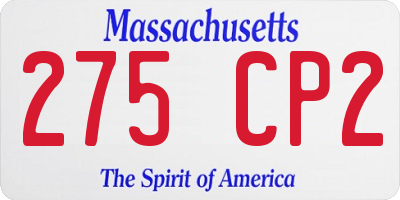 MA license plate 275CP2