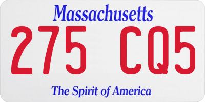 MA license plate 275CQ5