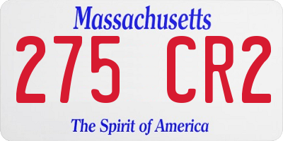 MA license plate 275CR2