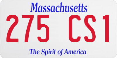 MA license plate 275CS1