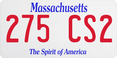 MA license plate 275CS2