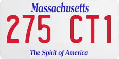 MA license plate 275CT1