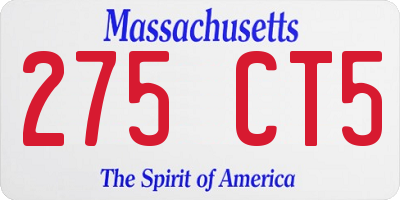 MA license plate 275CT5