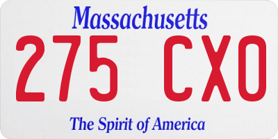 MA license plate 275CX0