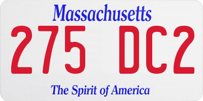 MA license plate 275DC2