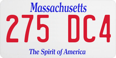 MA license plate 275DC4