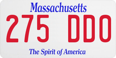 MA license plate 275DD0