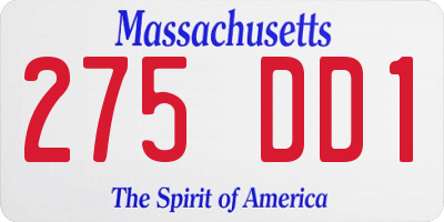 MA license plate 275DD1