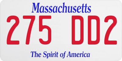 MA license plate 275DD2