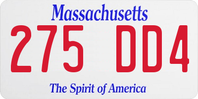MA license plate 275DD4