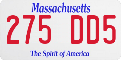 MA license plate 275DD5