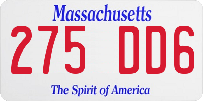 MA license plate 275DD6