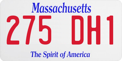MA license plate 275DH1