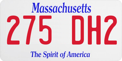 MA license plate 275DH2