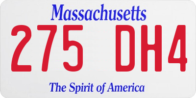 MA license plate 275DH4