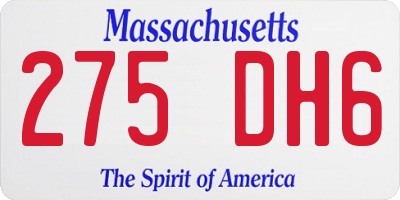MA license plate 275DH6