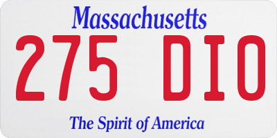 MA license plate 275DI0