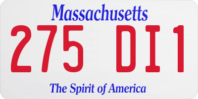MA license plate 275DI1