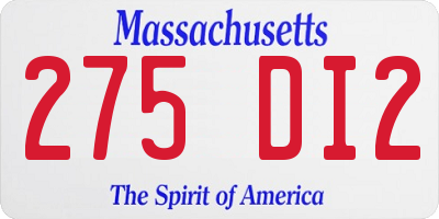 MA license plate 275DI2