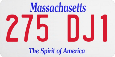 MA license plate 275DJ1