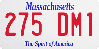 MA license plate 275DM1
