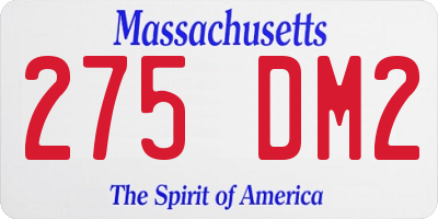MA license plate 275DM2