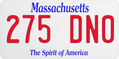 MA license plate 275DN0