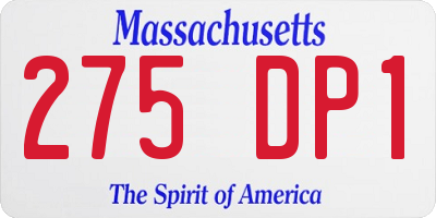 MA license plate 275DP1