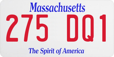 MA license plate 275DQ1