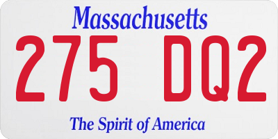 MA license plate 275DQ2