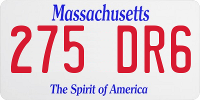 MA license plate 275DR6