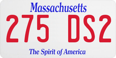 MA license plate 275DS2