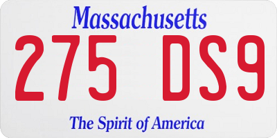 MA license plate 275DS9