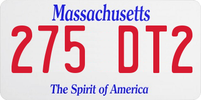 MA license plate 275DT2