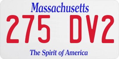 MA license plate 275DV2