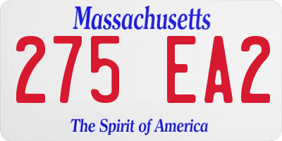 MA license plate 275EA2